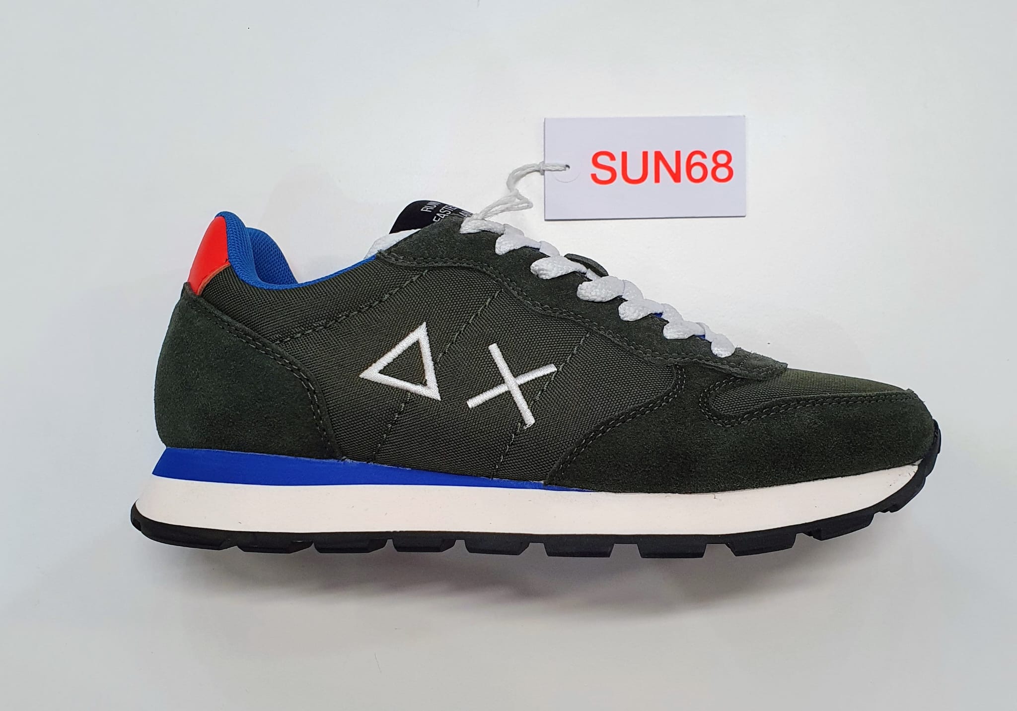 SUN68 SNEAKERS UOMO TOM SOLID NYLON MILITARE SCURO