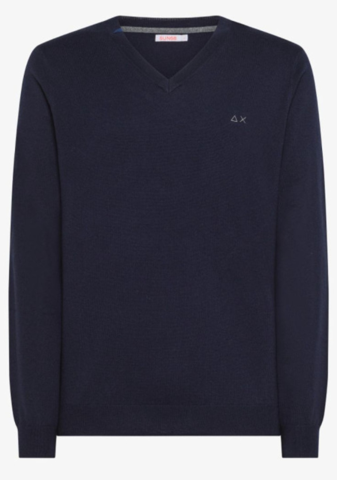 SUN68 V NECK SOLID NAVY BLUE