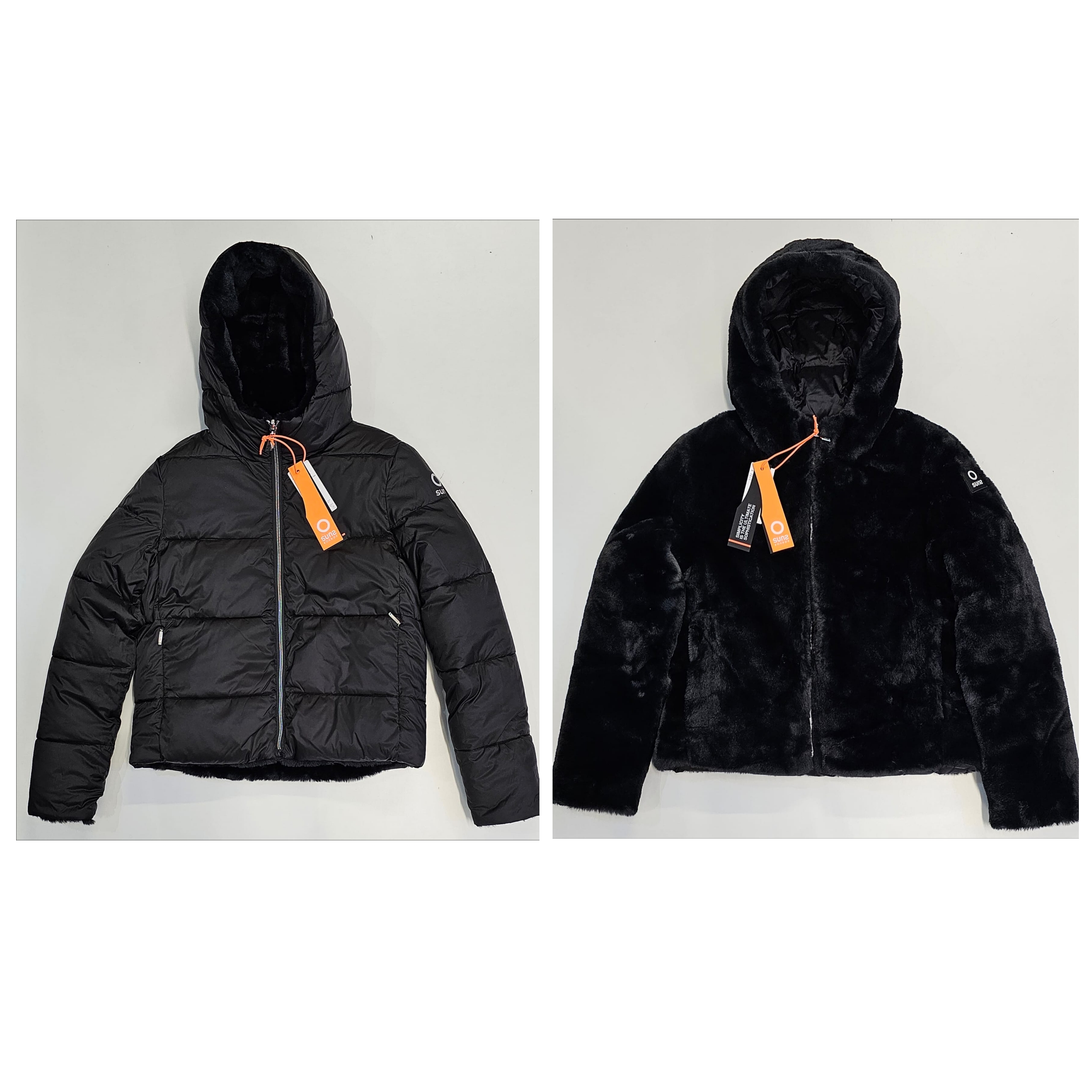 SUNS BOARDS GIUBBINO DONNA  METALIA BIFUR DOUBLE FACE NERO