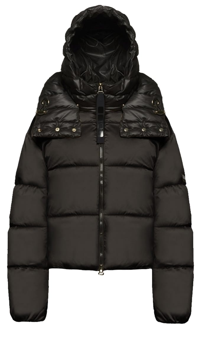 UPTOBE BOMBER DONNA CON CAPPUCCIO NERO