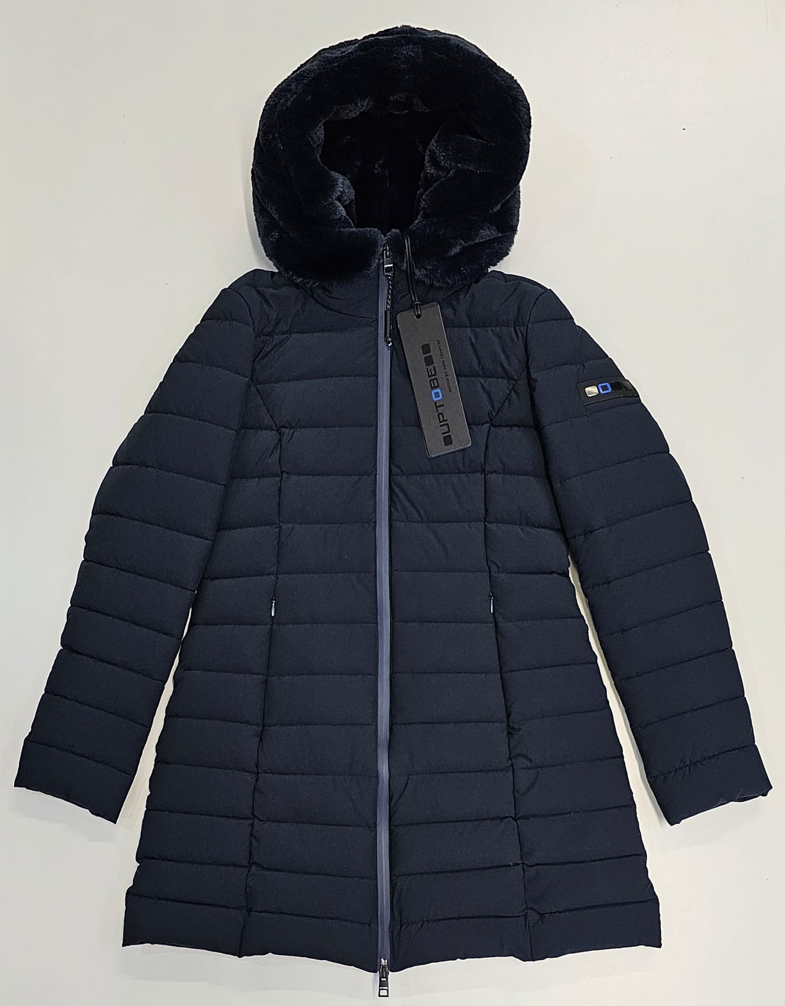 UPTOBE GIUBBINO DONNA LUNGO TRAPUNTATO EDEN BLU PROFONDO