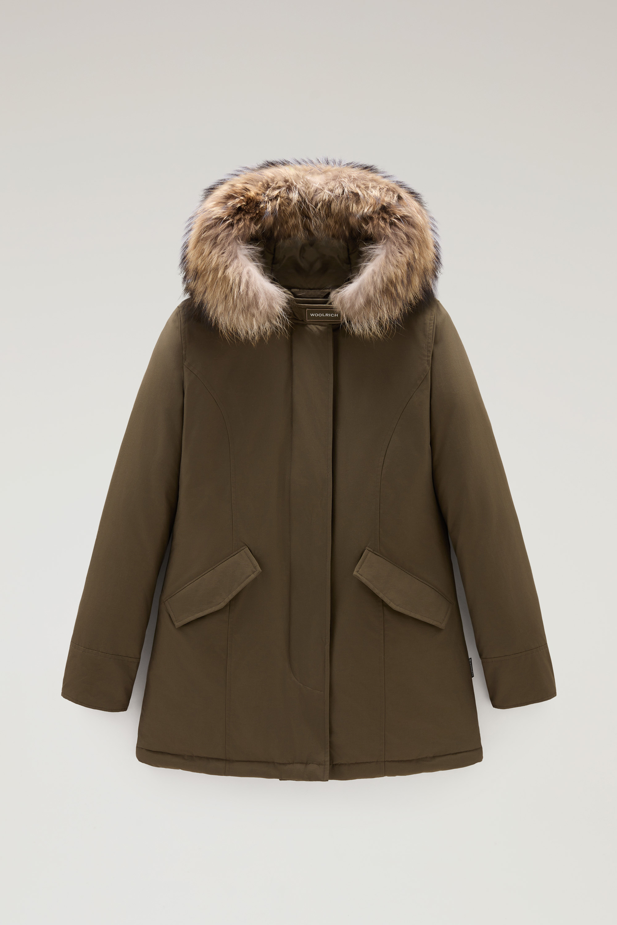 WOOLRICH DONNA ARCTIC RACCOON PARKA DARK GREEN