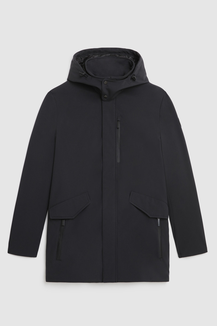 WOOLRICH UOMO BARROW MAC SOFT SHELL COAT NERO
