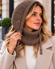 AESSE EQP COLLARE DONNA SURNA HOOD CAFFE MELANGE