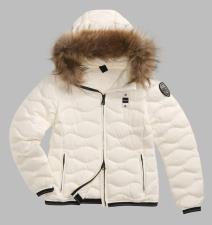 BLAUER ALDIE PIUMINO DONNA BIANCO CON PELLICCIA
