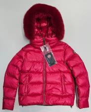 COLMAR PIUMINO CANGIANTE CAPPUCCIO IN VERA PELLICCIA ROSSO