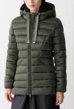 COLMAR Piumino donna sciancrato con cappuccio verde