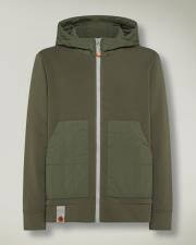 DEKKER KEREL BMAT Felpa hybrid con dettagli in nylon VERDE FOGLIA