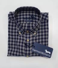 HARMONT E BLAINE CAMICIA UOMO A QUADRI NAVY BLUE