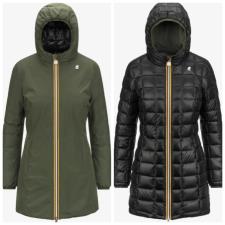 K WAY DENISE ECO STRETCH THERMO DOUBLE GREEN B BLACK P