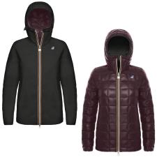 K WAY GIACCA DONNA MARGUERITE THERMO PLUS DOUBLE NERO ROSSO