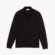 LACOSTE  POLO IN PIQUE’ ELASTICIZZATO SMART PARIS A MANICHE LUNGHE NERO