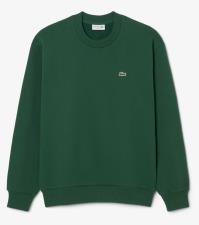 LACOSTE FELPA GIRO COLLO IN COTONE VERDE
