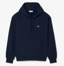 LACOSTE FELPA UOMO CON CAPPUCCIO IN TESSUTO FELPATO BLU