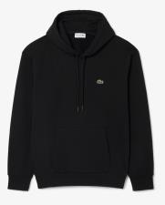 LACOSTE FELPA UOMO CON CAPPUCCIO IN TESSUTO FELPATO NERA