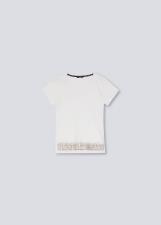 LIU JO DONNA TSHIRT CON LOGO E APPLICAZIONI BIANCO E BORCHIE ORO