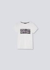 LIU JO DONNA TSHIRT ECOSOSTENIBILE CON LOGO BIANCO ZEBRATO