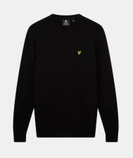 LYLE E SCOTT  Maglia girocollo uomo con dettagli sulle spalle  Jet Black