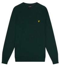 LYLE & SCOTT COTTON MERINO CREW JUMPER MAGLIONE UOMO DARK GREEN