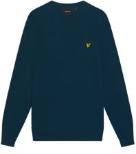 LYLE & SCOTT COTTON MERINO CREW JUMPER MAGLIONE UOMO PETROLIO