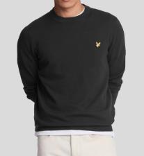 LYLE E SCOTT Cotton Merino Crew Neck JumperJET BLACK