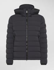 PEUTEREY BOGGS NS 04  PIUMINO UOMO CORTO IN TELA STRECH BLU GRAFITE