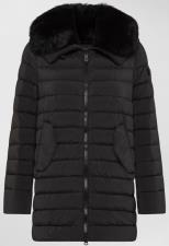 PEUTEREY PIUMINO DONNA LUNGO CON PELLICCIA IN TONO COLORE ITOKA ML FUR CORVO