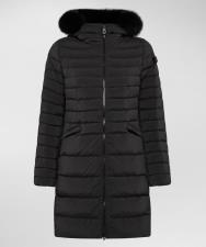 PEUTEREY SERIOLA ML 05 FUR DONNA PIUMINO SLIM CON PELLICCIA NERO
