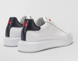 PEUTEREY SNEAKER UOMO IN PELLE DI VITELLO HELICA 02 BIANCO E BLU GRAFITE