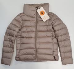 SAVE THE DUCK DONNA  ELSIE PIUMINO CORTO CON COLLO ALTO CHAMPAGNE
