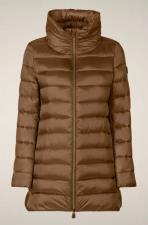 SAVE THE DUCK Piumino lungo donna animal free mod. Lydia marrone nocciola