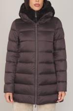 SAVE THE DUCK Piumino lungo donna animal free mod. matilda MARRONE