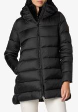 SAVE THE DUCK Piumino lungo donna animal free mod. matilda nero