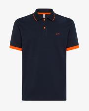 SUN 68 POLO UOMO SMALL STRIPES FLUO EL NAVY BLUE