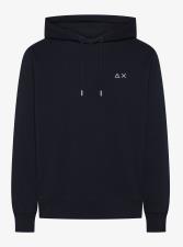 SUN68 Felpa uomo in cotone con cappuccio navy blue
