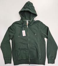 SUN68 HOOD ZIP GARMENT DYE COTTON FL VERDE SCURO
