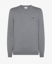 SUN68 Maglia girocollo in misto lana grigio medio