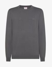 SUN68 Maglia girocollo in misto lana grigio scuro