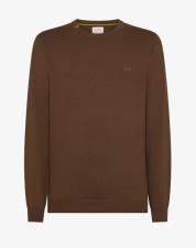 SUN68 Maglia girocollo in misto lana marrone