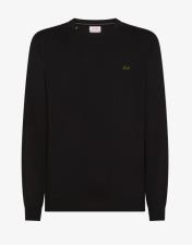 SUN68 Maglia girocollo in misto lana nero