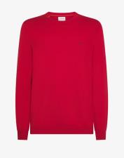 SUN68 Maglia girocollo in misto lana rosso fuoco