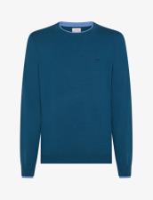 SUN68 Maglia in lana e cotone avio scuro