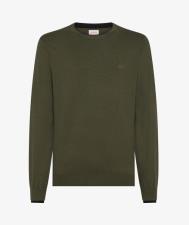 SUN68 Maglia in lana e cotone militare scuro