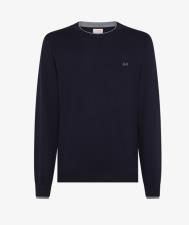 SUN68 Maglia in lana e cotone navy blue