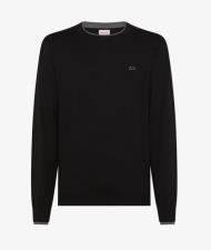SUN68 Maglia in lana e cotone nero