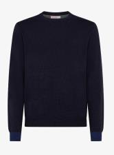 SUN68 MAGLIA UOMO GIROCOLLO CON TOPPA NAVY BLUE