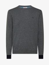SUN68 MAGLIA UOMO GIROCOLLO CON TOPPA ROUND ELBOW CONTRAST GRIGIO MEDIO