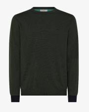 SUN68 MAGLIA UOMO GIROCOLLO CON TOPPA ROUND ELBOW CONTRAST MILITARE SCURO