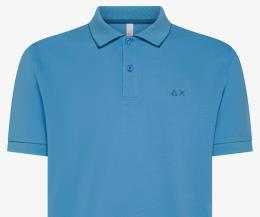SUN68 POLO MAN SMALL STRIPES ON COLLAR S-S AVIO