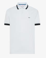 SUN68 Polo uomo a maniche corte in cotone bianco